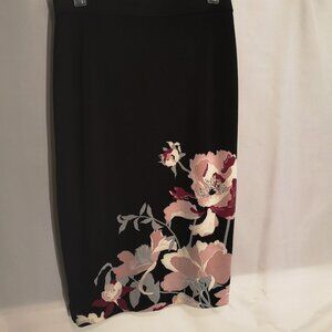 Alfani Ladies Black Dress Skirt with Flower Print